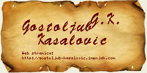 Gostoljub Kasalović vizit kartica